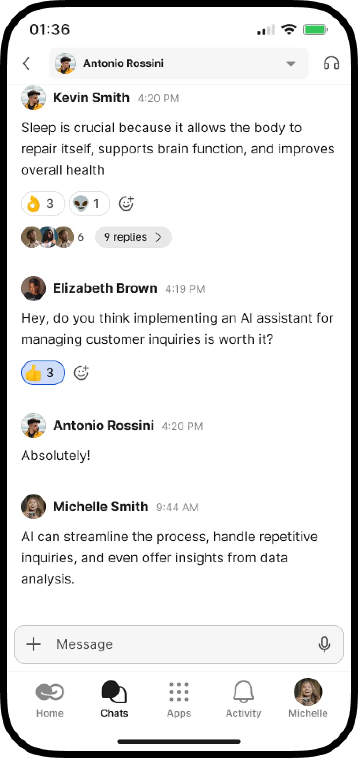 Chats and Teamwork